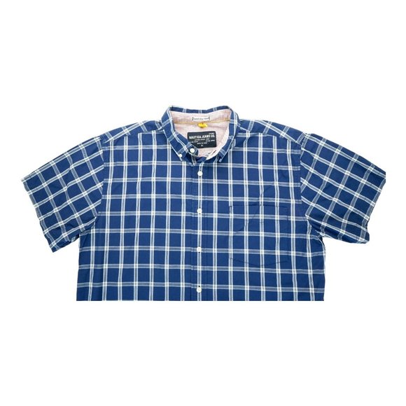 Nautica Jeans Co Shirt Mens XL Button Up Plaid - Short Sleeve 100% Cotton - Picture 3 of 10